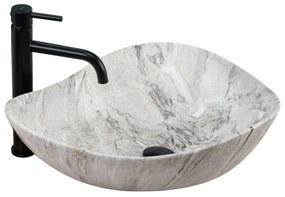 Rea Dora Stone, umývadlo na dosku 515x400x175 mm, šedá imitácia kameňa, REA-U5066