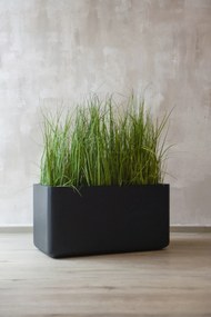 Hrantík MAXI ROUND, sklolaminát, šírka 80 cm, s kolieskami, čierny mat