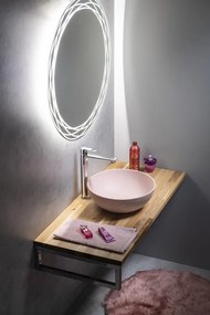 Sapho Sapho, FORMIGO betónové umývadlo na dosku, priemer 39cm, ružová mat, FG321