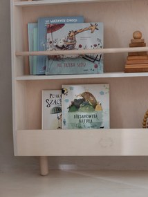 Detský Montessori regál s 3 priestrannými policami BOOKWORM prírodný