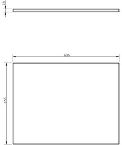Mexen Uni, pracovná doska 60 cm, biela matná, 91AXX-0604-464-18-01