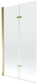 Mexen Castor vaňová zástena dvojkrídlová 100 x 150 cm, Priehľadné, Zlatá - 892-100-002-50-00