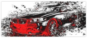 Obraz - Maľované auto v akcii (120x50 cm)
