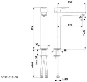 KFA Armatura 5532-612-00 - Umývadlová batéria MOKAIT 27,9 cm lesklý chróm