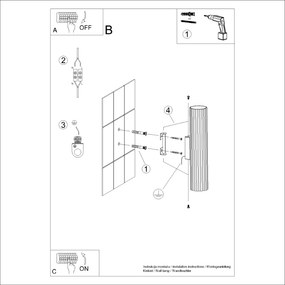 Nástenné svietidlo Karbon, 1x béžové kovové tienidlo, (30 cm)