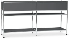 Kovový konzolový stolík »CN3« s 2 zásuvkami, sivý