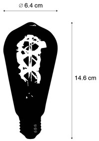 Sada 5 LED žiaroviek E27 so špirálovým vláknom ST64 5W 400 lm 2200K