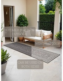 Čierno-biely vnútorný a vonkajší behúň 80x250 cm Duet Kona – NORTHRUGS