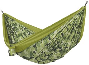 La Siesta Cestovná hojdacia sieť  COLIBRI 3.0 CAMO DOUBLE - forest, 100% polyamid / laná: 100% polyester / hák: letecký hliník