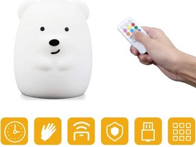 Dětská stolní LED lampa Bear bílá