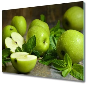 Sklenená doska na krájanie Zelené jablká 60x52 cm