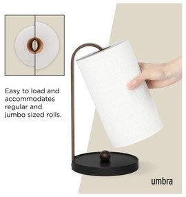 Čierny drevený stojan na papierové utierky ø 17 cm Bellwood – Umbra