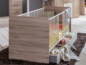 Detská postieľka Cariba 70x140 cm, dub san remo/biela