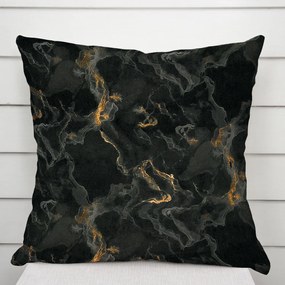 Biante Zamatová obliečka na vankúš Isabela IBL-021 Zlatý/dymový mramor na čiernom 45 x 45 cm