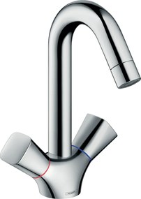 Hansgrohe Logis, Umývadlová batéria s dvoma kohútikmi 150 s odtokovou súpravou s tiahlom, chrómová, HAN-71222000