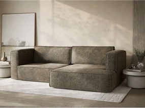 Hnedá ženilková rozkladacia/s úložným priestorom rohová pohovka (pravý roh/s leňoškou) Velto – Maison de Rêve