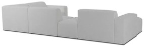 Biela rohová pohovka z textílie buklé (do "U") Roxy – Scandic