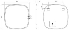 Sapho Sapho, BUTO zrkadlo s LED osvetlením 80x80cm, BU080