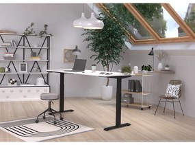 Pracovný stôl s elektricky nastaviteľnou výškou s bielou doskou 80x180 cm Jet – Germania