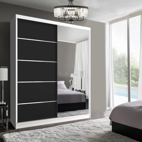 Šatníková skriňa SERENITY 158 cm fekete mat  MBP SERENITY SZP7/0/W/B/0/HIAL