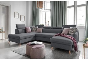 Tmavosivá rozkladacia rohová pohovka (ľavý roh) Sweet Harmony – Miuform