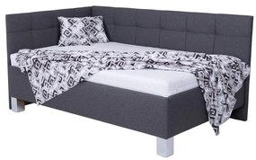 Čalúnená posteľ MARIA PETITE 120x200 cm s matracom a úložným priestorom, sivá