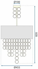 Toolight - Závesná lampa 45cm 3xE27 APP683-3CP, čierna-zlatá, OSW-05340