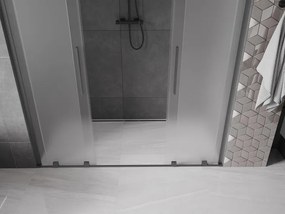 Mexen Velar L Duo, posuvné sprchové dvere do otvoru 170 cm, 8mm sklo námraza, brúsený grafit, 871-170-003-32-95