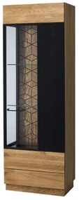 Vitrína Mosaic 11 67 cm z masivu pravá dub medový/černá