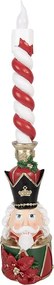 Svietnik so sviečkou červený luskáčik Nutcracker – 9*10*45 cm