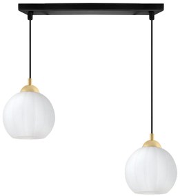 Závesné svietidlo Costa, 2x biele sklenené tienidlo, b/g