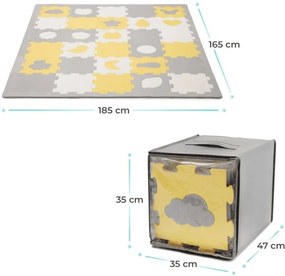 KINDERKRAFT select - Penové puzzle LUNO 30ks šedá/žltá