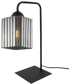 Stolná lampa Riffle Square, 1x grafitové sklenené tienidlo, b