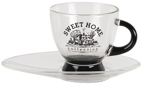 Šálka ​​a podšálka Sweet home s čiernym uchom - 230ml