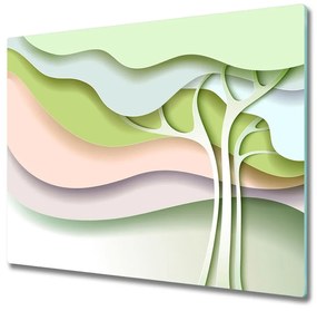 Sklenená doska na krájanie Abstrakcie stromov 60x52 cm