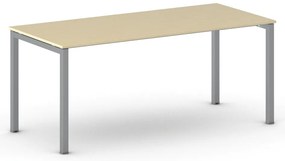 Rokovací kancelársky stôl PRIMO SQUARE, 180x80 cm, sivostrieborná podnož, breza