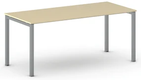 Rokovací kancelársky stôl PRIMO SQUARE, 180x80 cm, sivostrieborná podnož, breza