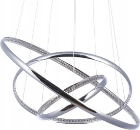 Závesná lampa s tromi prelínajúcimi sa chrómovanými ráfikmi Brighton 3