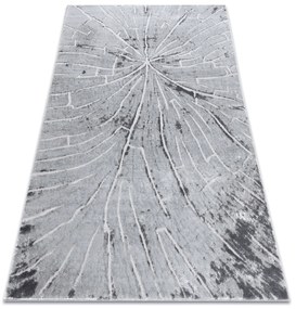 Moderný MEFE koberec   2784  Peň stromu  - Štrukturálny,  dve vrstvy  rúna sivá