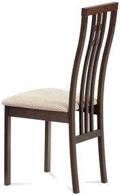 Jedálenská drevená stolička GRIGLIA – masív buk, orech, krémový poťah