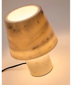 Mramorová stolová lampa slonovinová s mramorovým tienidlom (výška 27 cm) Alaro – Kave Home