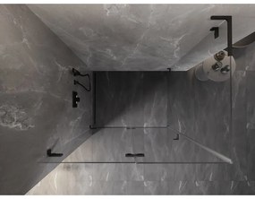 Mexen Lunar-F L, 1-krídlový sprchový kút so skladacími dverami, ľavý, 100 x 70 cm, 8mm číre sklo, čierny profil, 836L-100-070-70-00-L