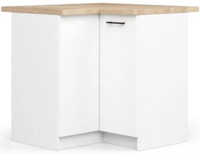 Rohová kuchynská linka OLIVIA 3 m s vitrínou biela