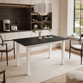 ROZKLADACÍ JEDÁLENSKÝ STÔL DANILO ČIERNY + BIELE NOHY 140 / 195 cm