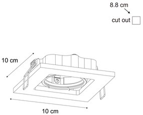 Sada 6 moderných zapustených bodových svetiel tmavý bronz nastaviteľné - Qure