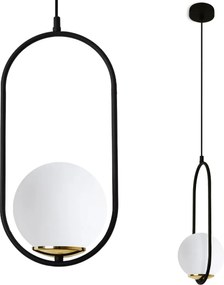 Závesné svietidlo Florence, 1x biele sklenené tienidlo, b/g, U