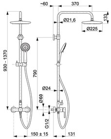 KFA Armatura 5036-910-81 - Sprchová sada s batériou MOZA mosadz/matná čierna