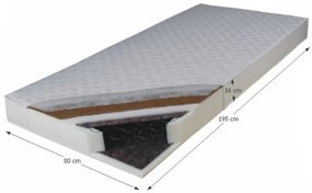 Pružinový matrac Fresco 195x80 cm. Tvrdší cenovo výhodný matrac obľúbenej značky, s latexovou doskou, s prímesou kokosového vlákna a antialergickou úpravou. 751830