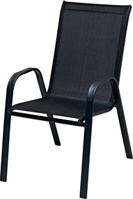 TRENDIE Záhradné stoličky sada 6ks čierne