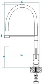 BATERIE ELLA chrom + hadice černá F